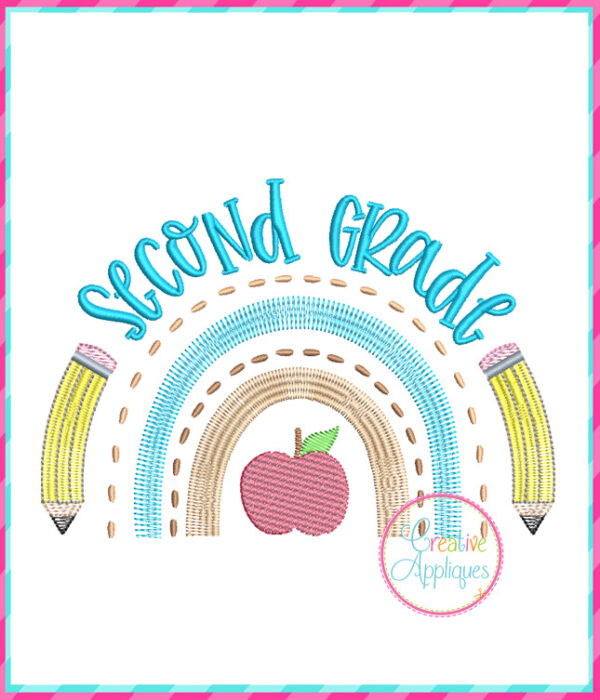 Second Grade Rainbow Embroidery Design - Image 2