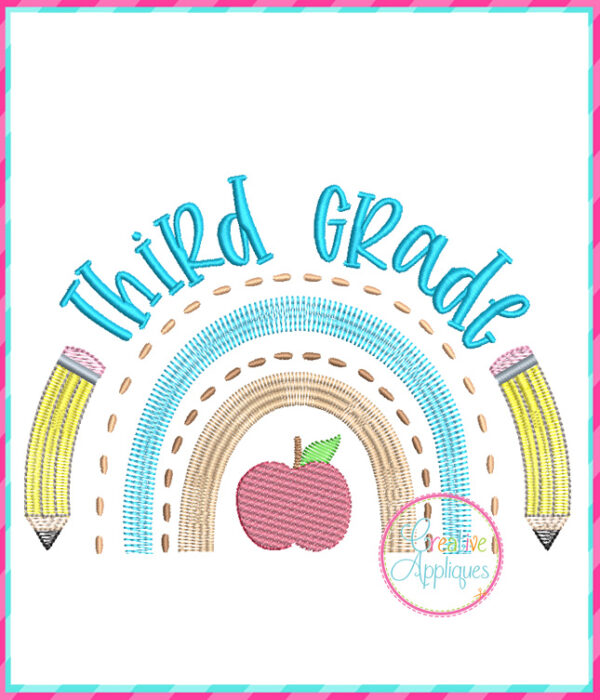 Third Grade Rainbow Embroidery Design