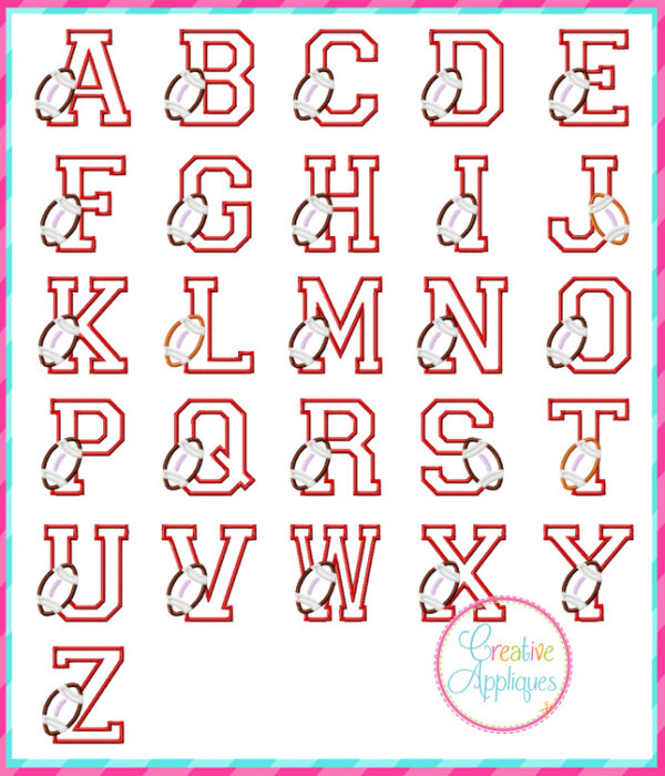 Football Alphabet Applique Design - Image 4