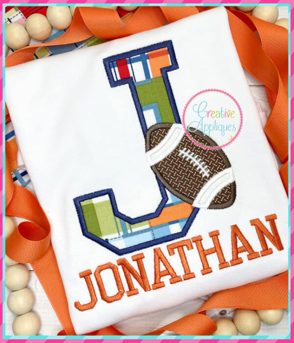 Football Alphabet Applique Design