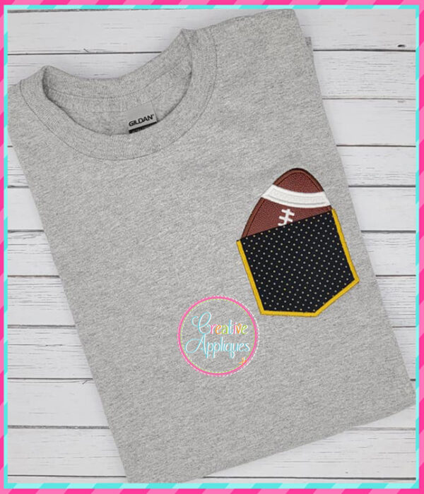 Football Pocket Applique Design Point