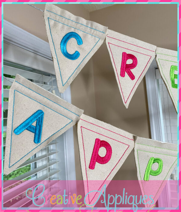 In The Hoop Triangle Banner Alphabet Design