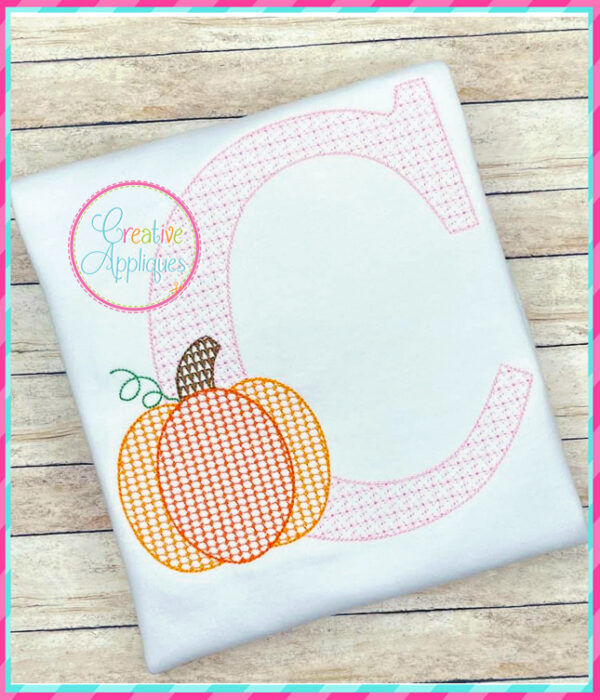 Pumpkin Alphabet Motif Fill Embroidery Design - Image 4