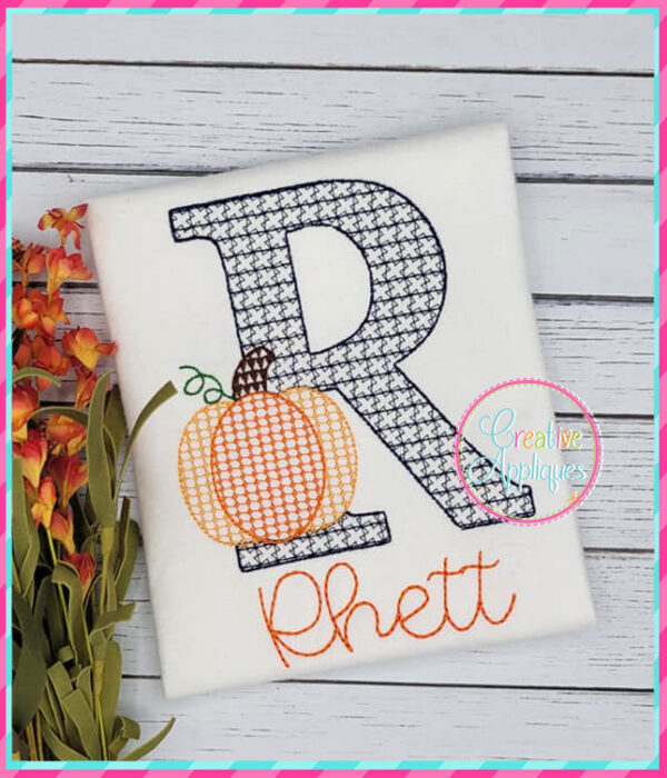 Pumpkin Alphabet Motif Fill Embroidery Design