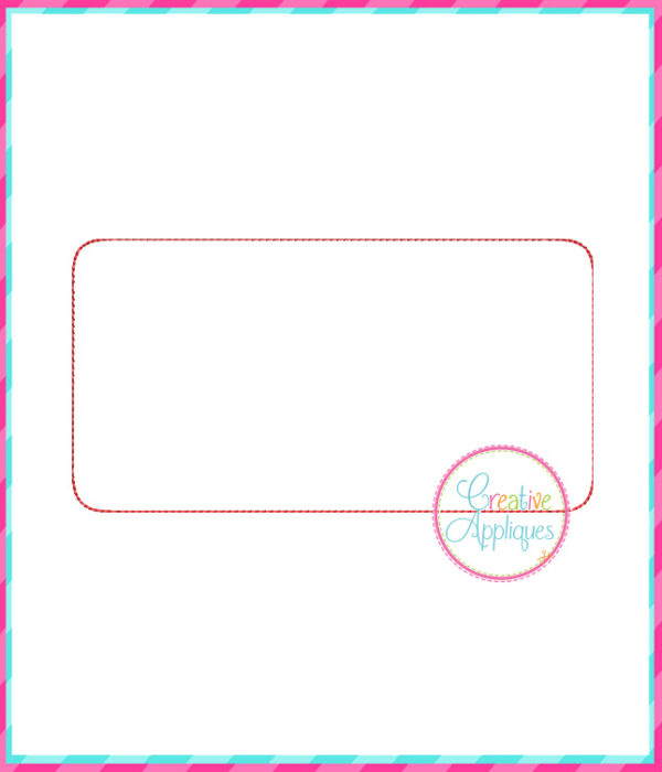 Rounded Rectangle Frame Applique Design