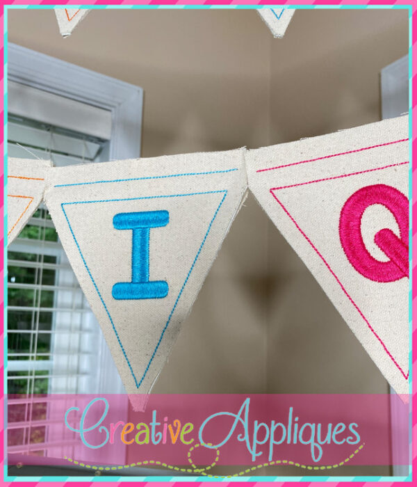 In The Hoop Triangle Banner Alphabet Design - Image 7