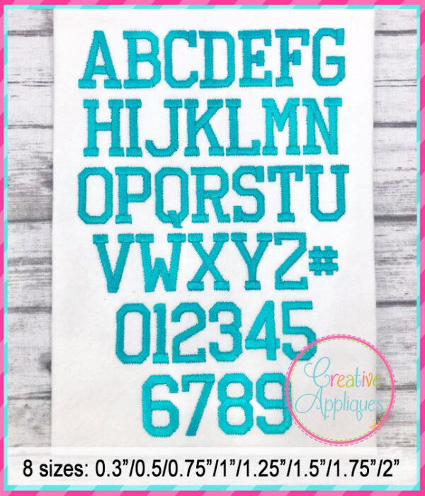 Varsity Embroidery Font