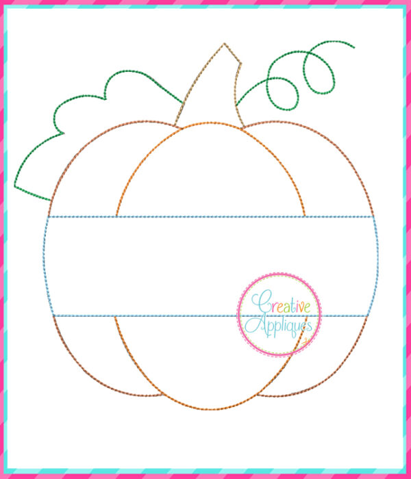 Pumpkin Frame Bean Stitch Applique Design - Image 3