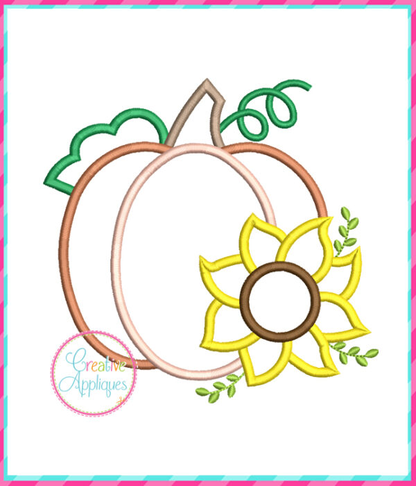 Pumpkin Sunflower Applique Design - Image 2