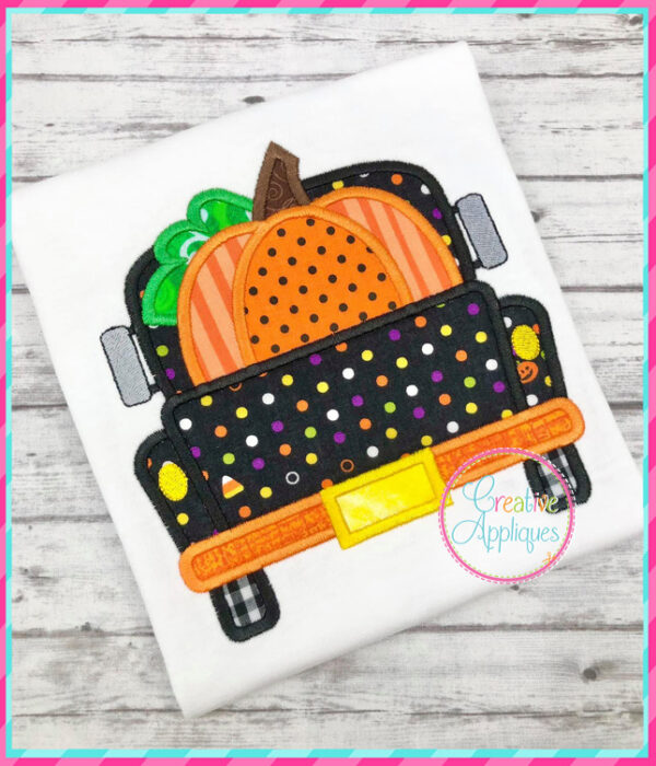 Pumpkin Truck Applique Design - Image 3