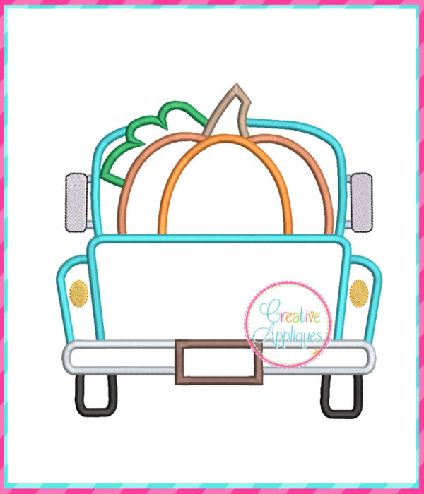 Pumpkin Truck Applique Design - Image 2