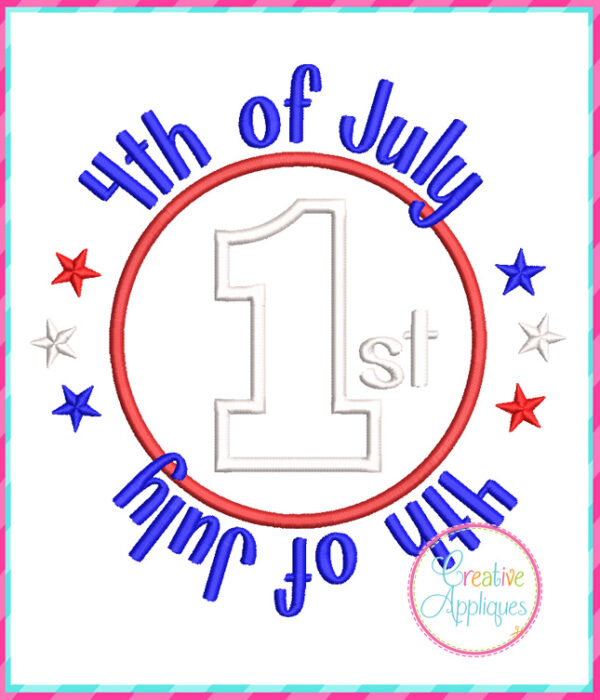 1st 4th of July Applique Design - Image 2