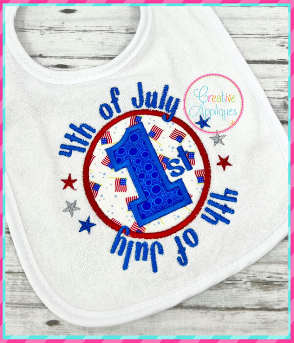 1st 4th of July Applique Design