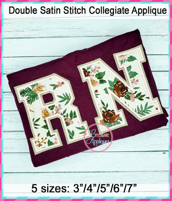 Collegiate Double Satin Alphabet Applique Design - Image 6