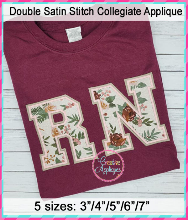 Collegiate Double Satin Alphabet Applique Design - Image 4