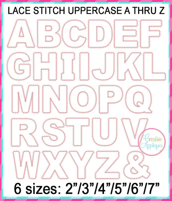 Lace Stitch Block Alphabet Applique Design - Image 5