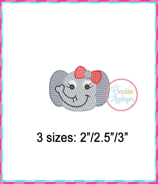 Sketch Elephant Girl Embroidery Design