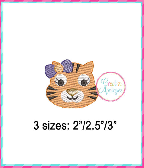 Sketch Tiger Girl Miniature Embroidery Design