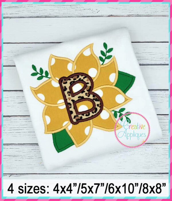 Sunflower Alphabet Applique Design - Image 5