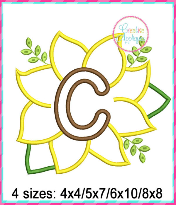 Sunflower Alphabet Applique Design - Image 7