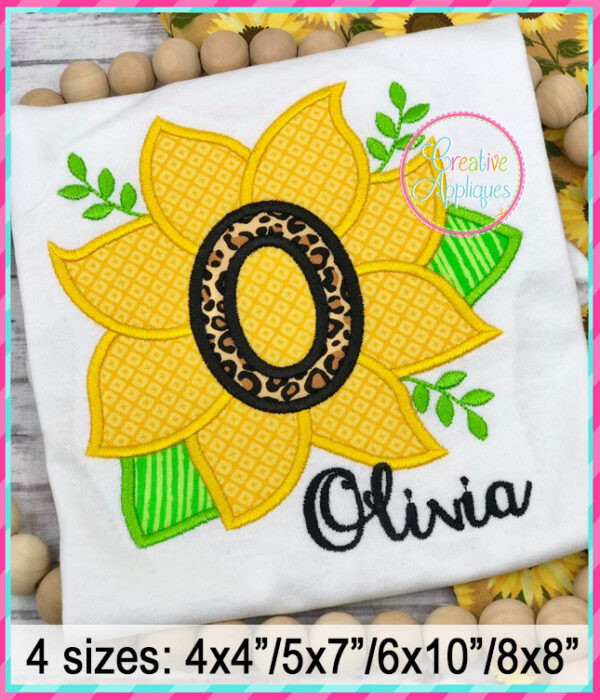 Sunflower Alphabet Applique Design