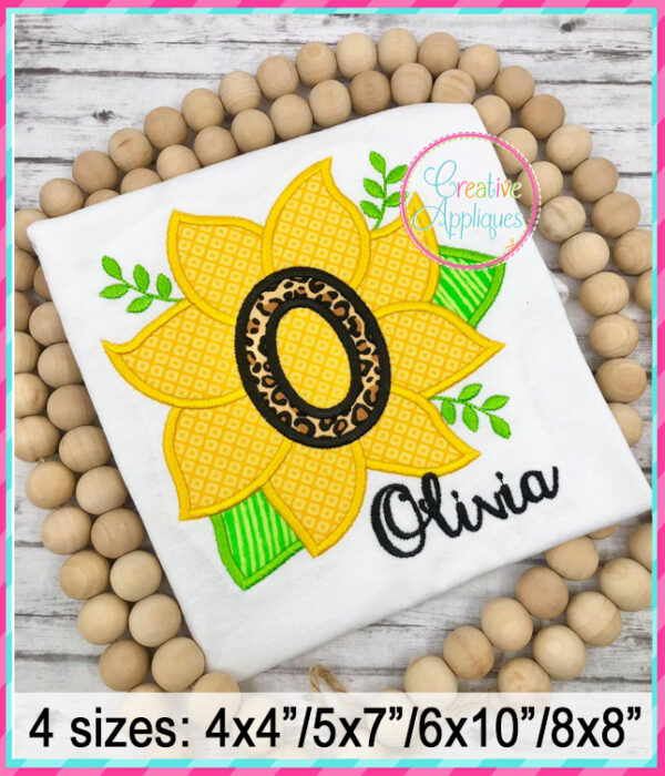 Sunflower Alphabet Applique Design - Image 2