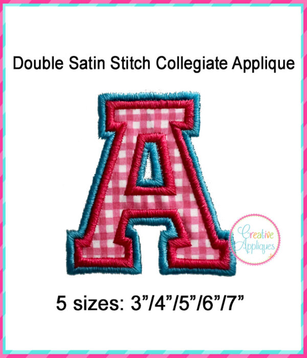 Collegiate Double Satin Alphabet Applique Design - Image 3