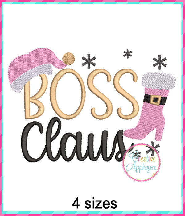 Christmas Boss Girl Embroidery + Applique Design Set - Image 6