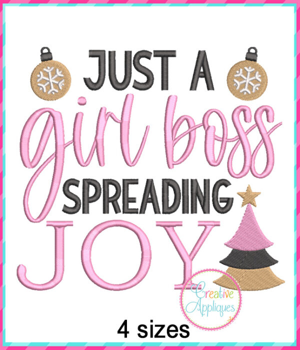 Christmas Boss Girl Embroidery + Applique Design Set - Image 9