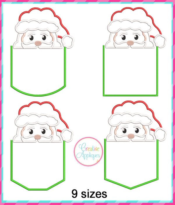 Santa Pocket Applique Design Set