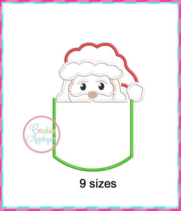 Santa Pocket Applique Design Set - Image 5