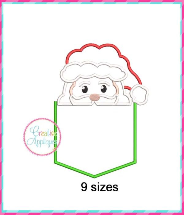 Santa Pocket Applique Design Point