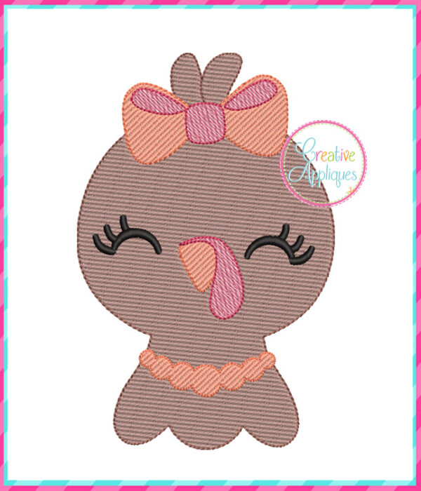 Sketch Stitch Girl Turkey Embroidery Design - Image 2