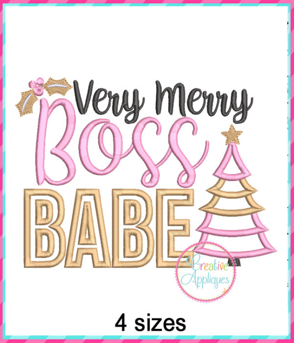 Christmas Boss Girl Embroidery + Applique Design Set - Image 7