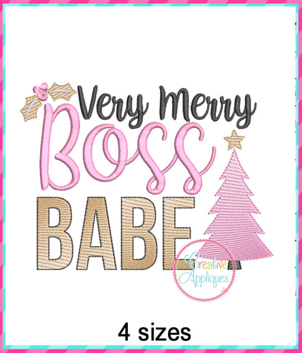 Christmas Boss Girl Embroidery + Applique Design Set - Image 8