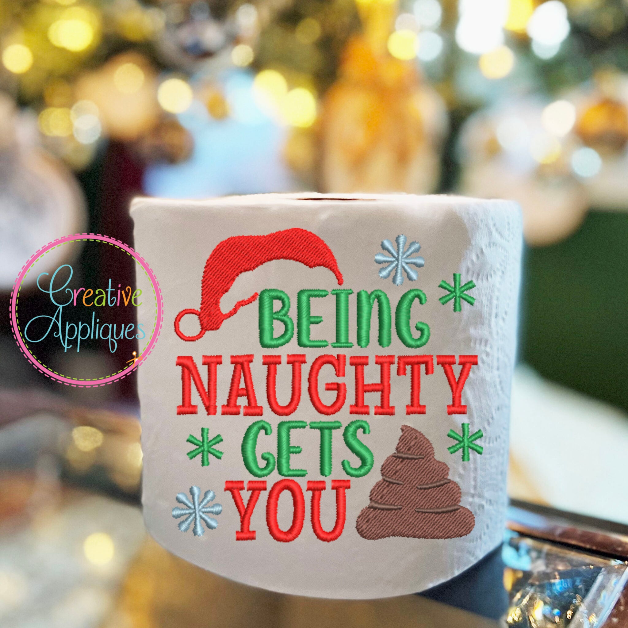 Snarky Toilet Paper Christmas Embroidery Design Set Creative Appliques