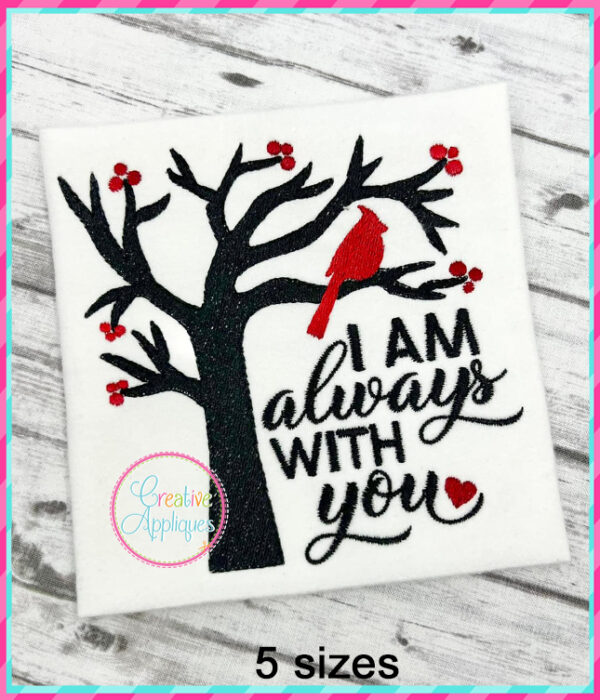 I am always with you Cardinal Embroidery Design - Image 2