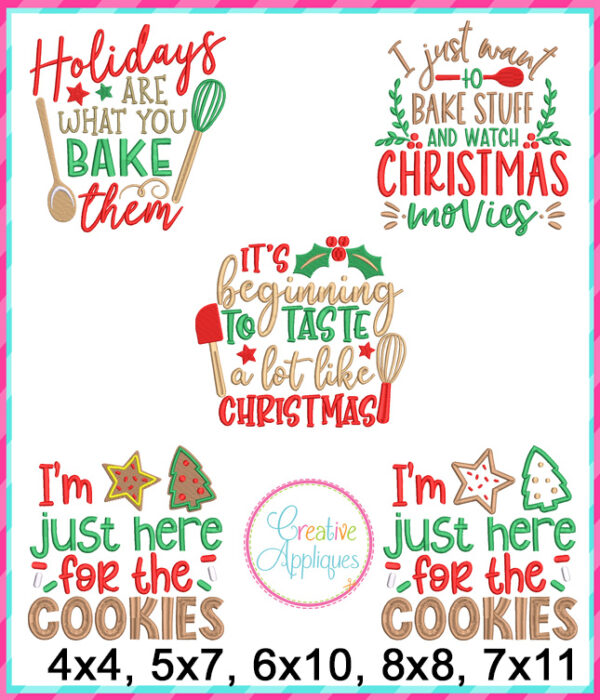 Christmas Baking Embroidery + Applique Design Set