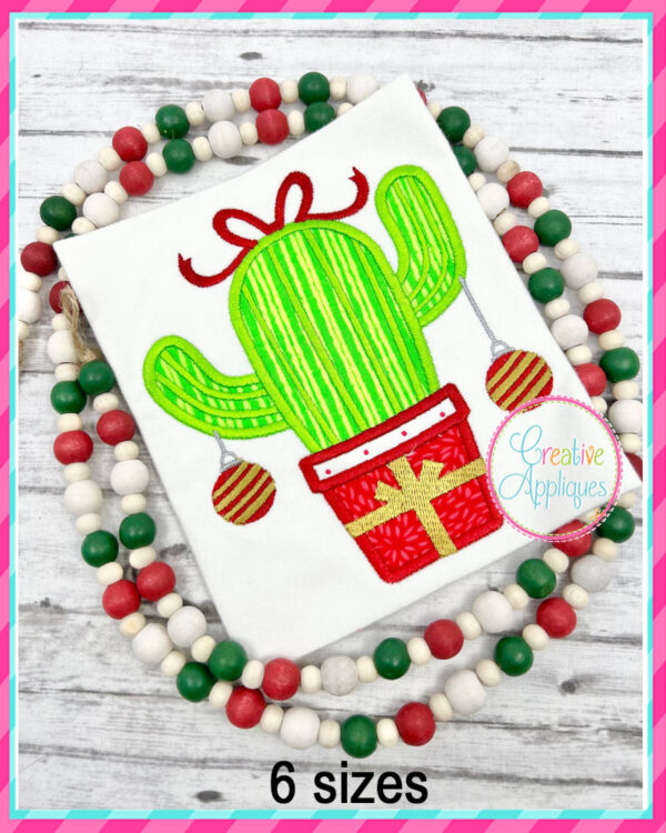 Christmas Cactus Applique Design