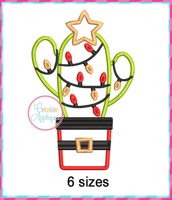 STORE PURCHASE - Cactus Christmas Applique Design Set - Image 11