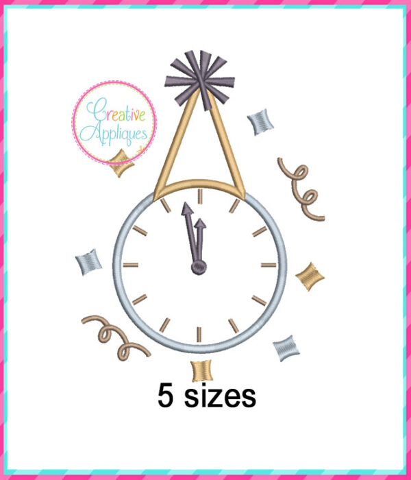 Clock Hat Applique Design - Image 2