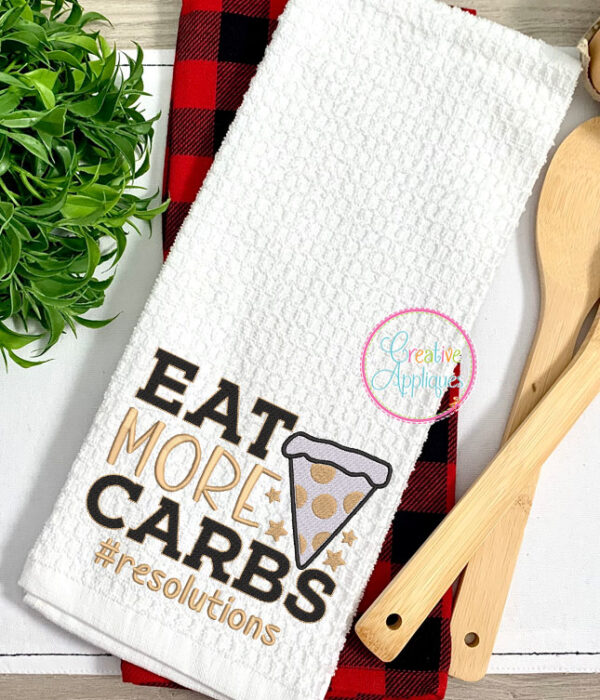 Eat More Carbs Embroidery Design