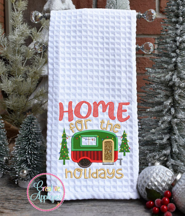 Home for the Holidays Camper Applique Design - Image 2