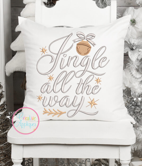 Silver and Gold Christmas Embroidery + Applique Design Set - Image 5