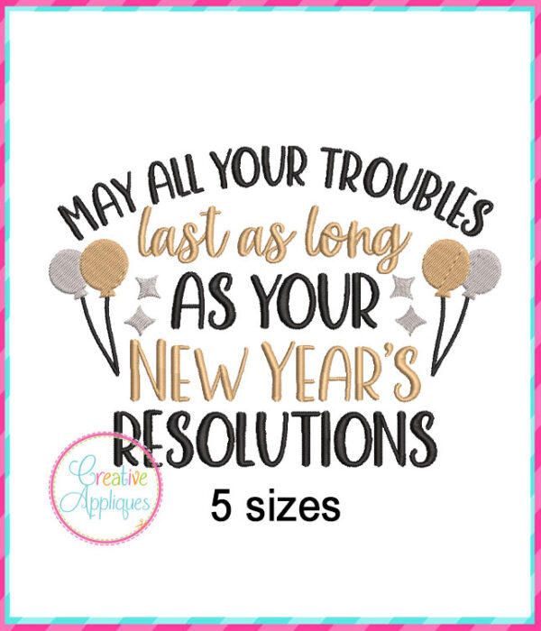 New Years Sayings Embroidery Design Set - Image 8