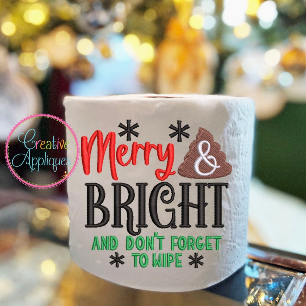 Snarky Toilet Paper Christmas Embroidery Design Set Creative Appliques
