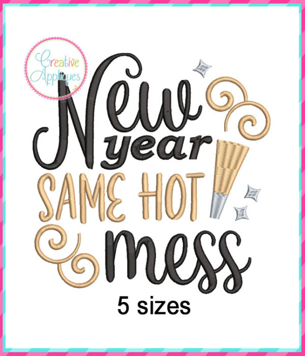 New Years Sayings Embroidery Design Set - Image 10