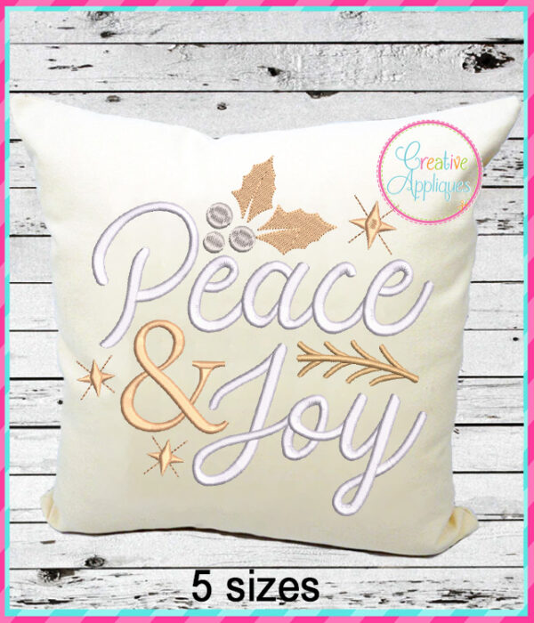 Peace and Joy Embroidery Design - Image 3