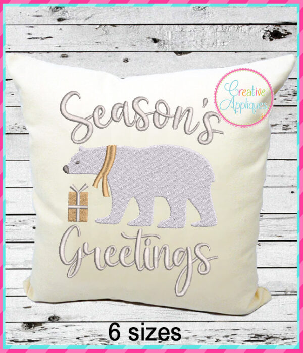 Seasons' Greetings Embroidery Design - Image 3