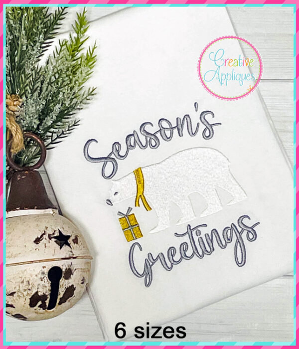 Seasons' Greetings Embroidery Design - Image 2